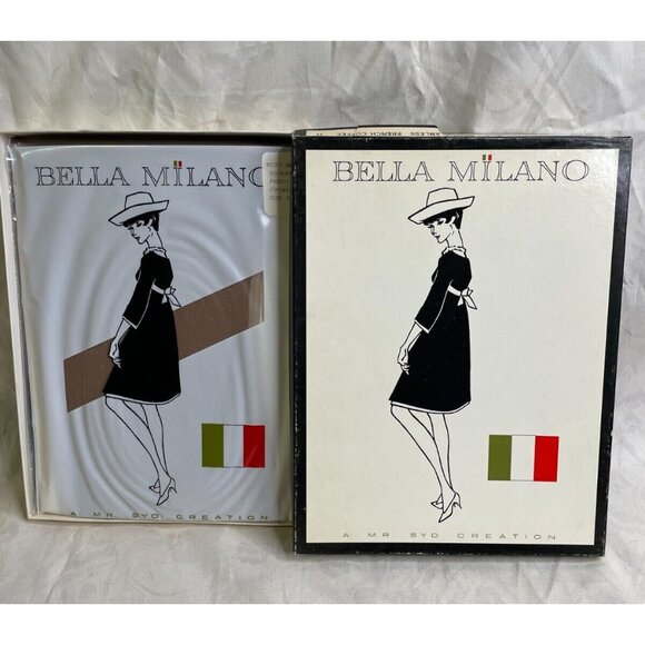 Bella Milano Accessories - 1960s Bella Milano Garter Stockings Micro Mesh Seamless Nylon-5 Pair Boxed-RARE